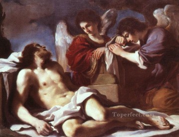  Angels Oil Painting - Angels Weeping over the Dead Christ Guercino